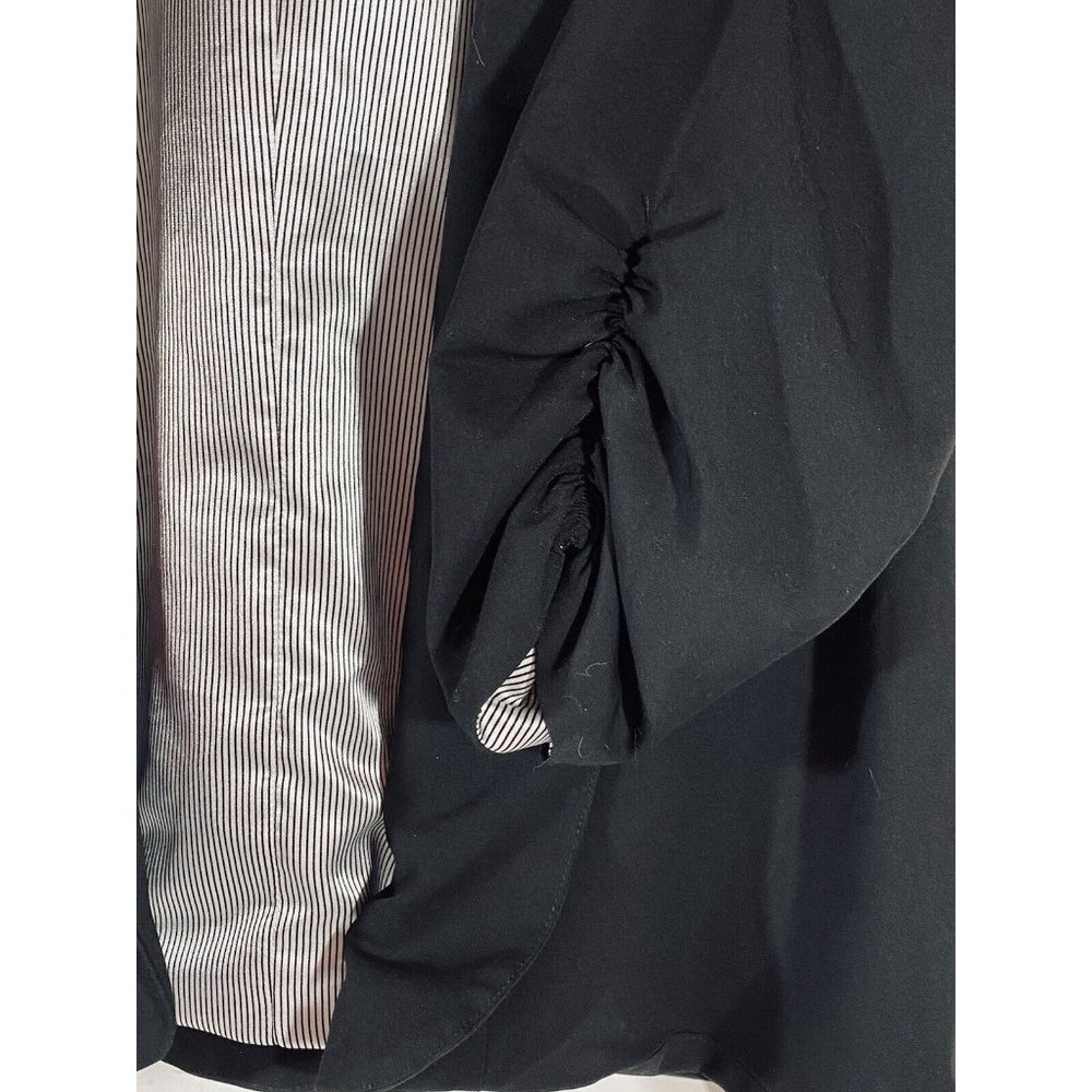 Torrid Womens Black Ruched 3/4 Sleeve Blazer Size 3 One-Button Lined Career Plus - Picture 9 of 13